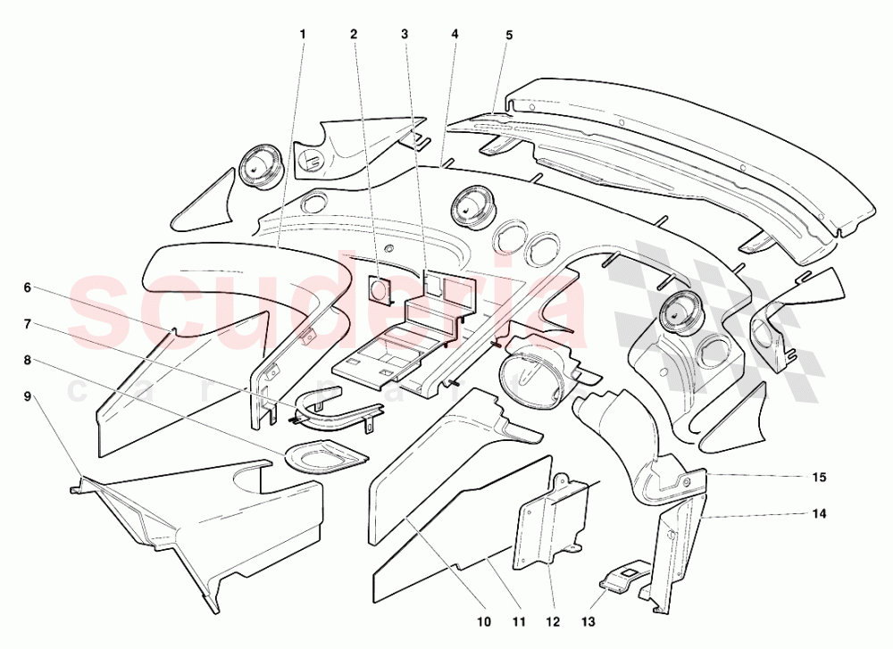 Passenger Compartment Trim (Valid for Australia Version - October 1991) 1 of Lamborghini Lamborghini Diablo (1990-1998)