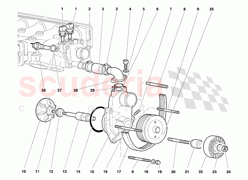 Water Pump of Lamborghini Lamborghini Diablo SV (1995-1997)