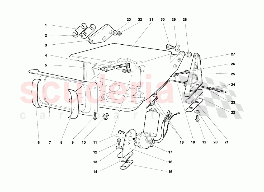 Head Lamp Lifting System of Lamborghini Lamborghini Diablo SV (1995-1997)