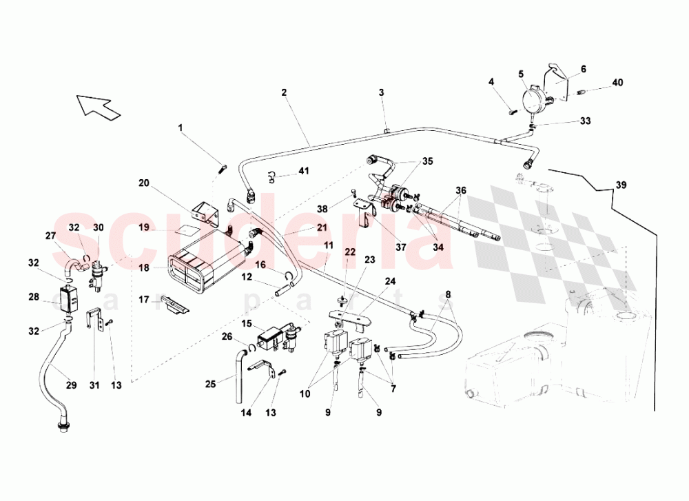 Fuel System of Lamborghini Lamborghini Gallardo (2003-2005)