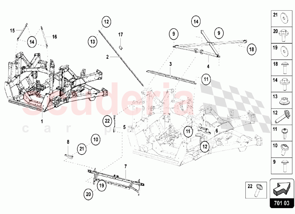 Rear Frame Elements 1 of Lamborghini Lamborghini Aventador LP740 S
