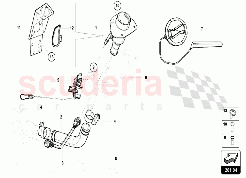 Fuel Tank Neck of Lamborghini Lamborghini Aventador LP740 S