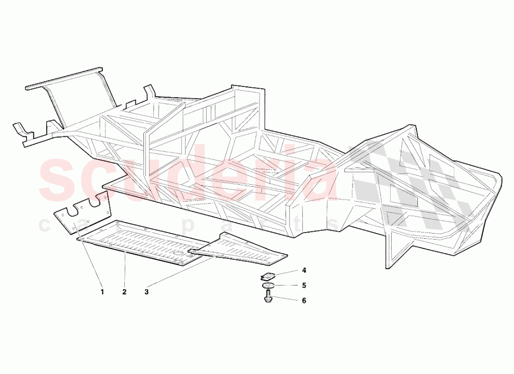 Frame Elements (Valid for Switzerland - January 1995) of Lamborghini Lamborghini Diablo SE30 (1993-1995)