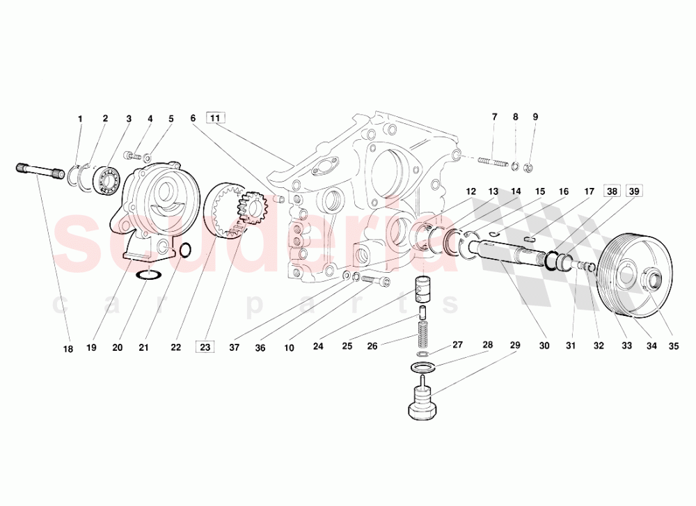 Engine Oil Pump (Valid for June 1992 Version) of Lamborghini Lamborghini Diablo (1990-1998)