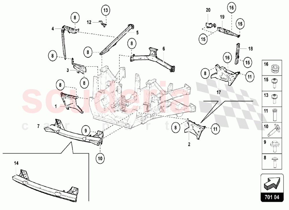 Rear Frame Elements 2 of Lamborghini Lamborghini Aventador LP740 S