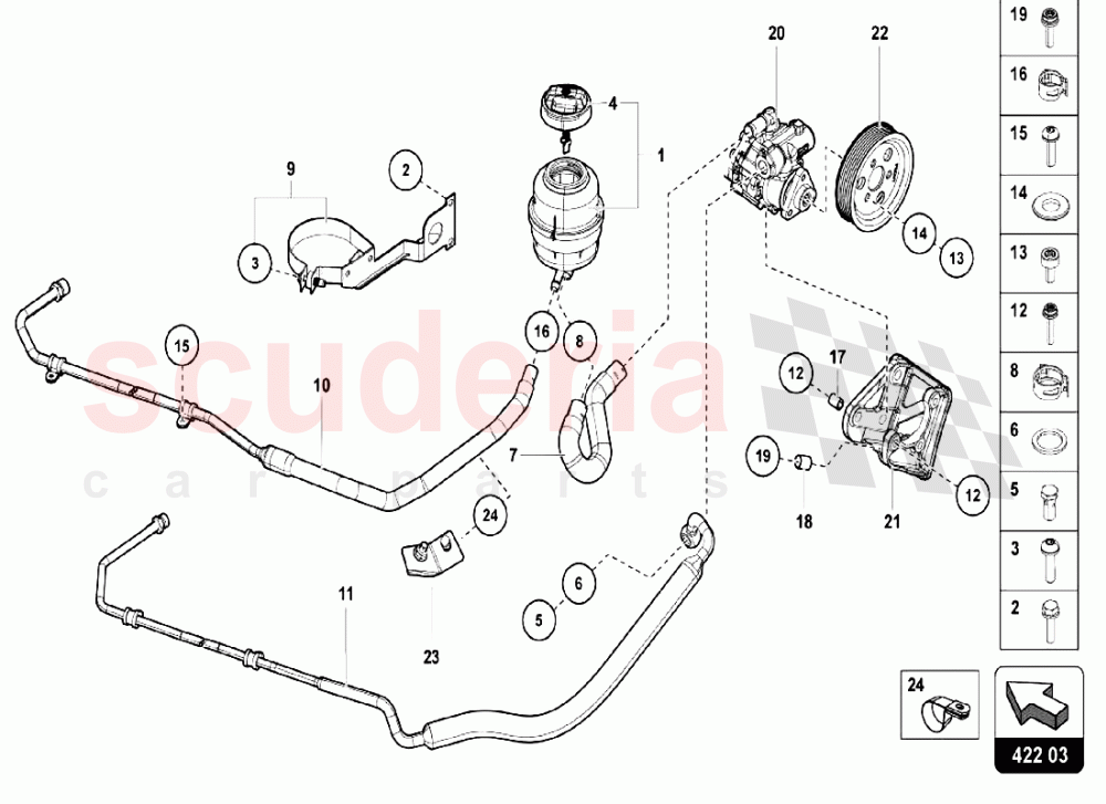 POWER STEERING - VANE PUMP of Lamborghini Lamborghini Aventador LP750 SV Roadster