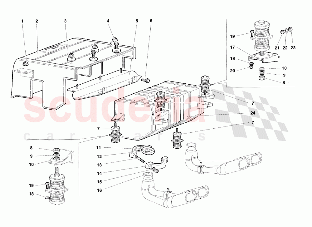 Exhaust System 3 of Lamborghini Lamborghini Diablo VT Roadster (1998-2000)