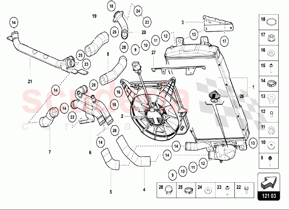 WATER COOLING SYSTEM 2 of Lamborghini Lamborghini Aventador LP750 SV Coupe