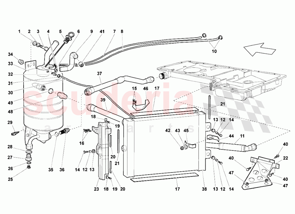 Oil System Radiator of Lamborghini Lamborghini Murcielago LP640 Roadster