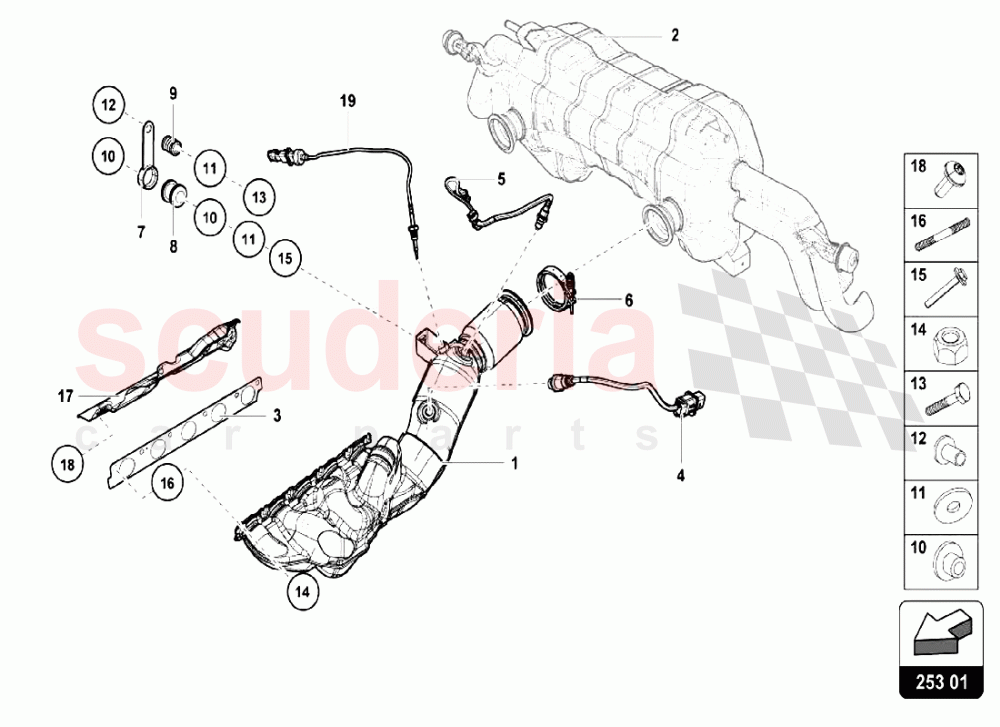 Exhaust System 1 of Lamborghini Lamborghini Huracan LP580 Coupe