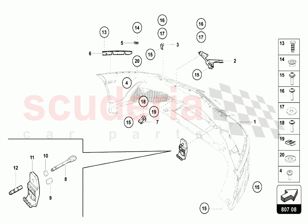 FRONT BUMPER of Lamborghini Lamborghini Aventador LP720 Roadster
