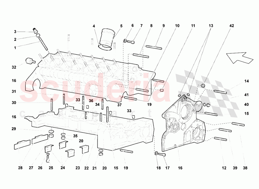 Crankcase And Lower Mounting of Lamborghini Lamborghini Murcielago LP640