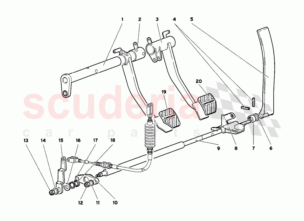 Pedals (Valid for GB & Australia - March 2001) of Lamborghini Lamborghini Diablo VT 6.0 (2000-2001)