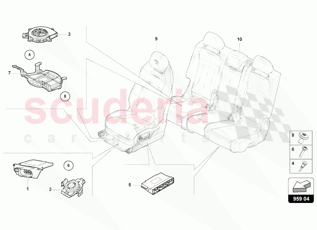 CONTROL UNIT FOR SEAT OCCUPIED SENSOR of Lamborghini Lamborghini Urus (2018-2019)