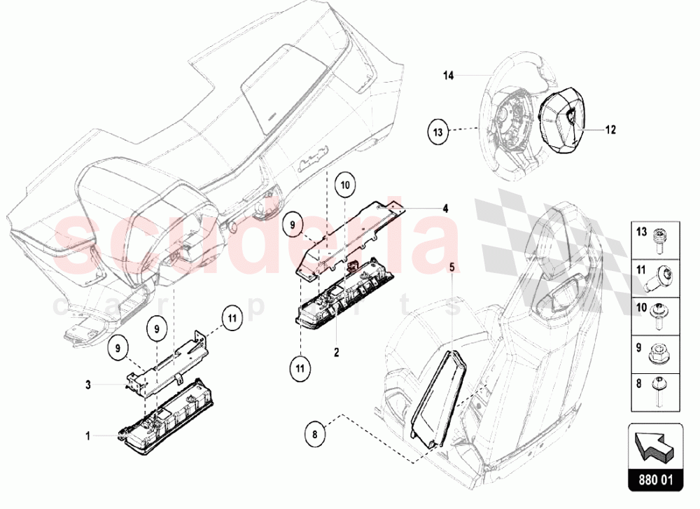 AIRBAG UNIT of Lamborghini Lamborghini Aventador LP750 SV Roadster