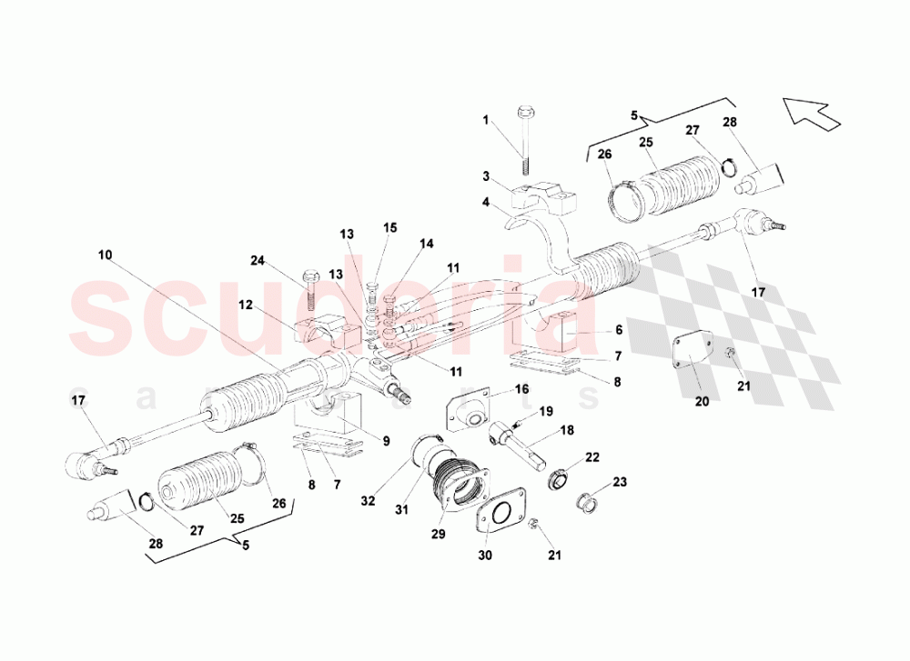 Steering Rack of Lamborghini Lamborghini Gallardo LP570 4 SL