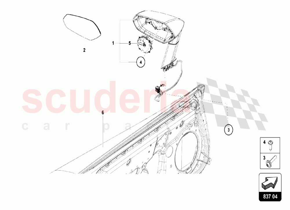 EXTERIOR REARVIEW MIRROR of Lamborghini Lamborghini Aventador LP750 SV Coupe