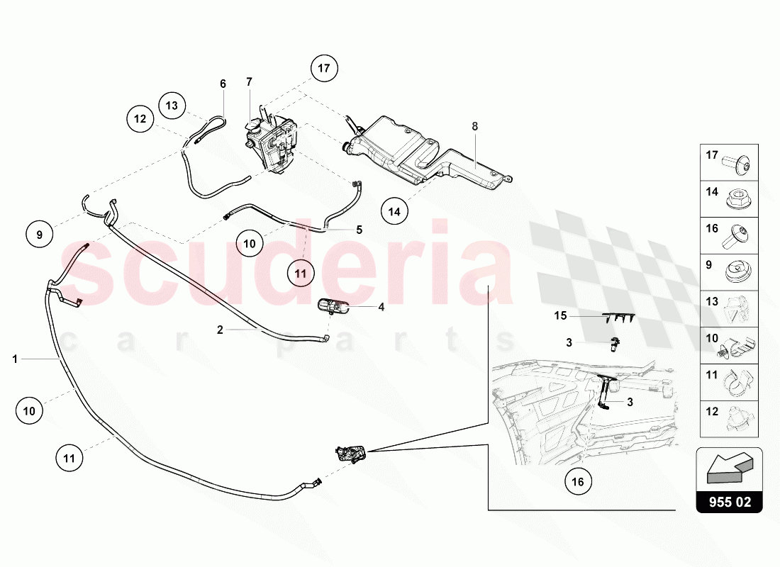 HEADLIGHT WASHER SYSTEM of Lamborghini Lamborghini Huracan Evo Spyder