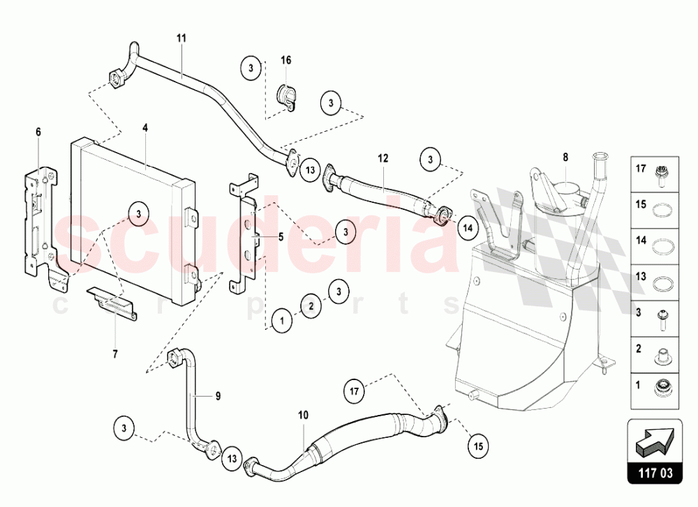 OIL SYSTEM RADIATOR 2 of Lamborghini Lamborghini Aventador LP720 Coupe