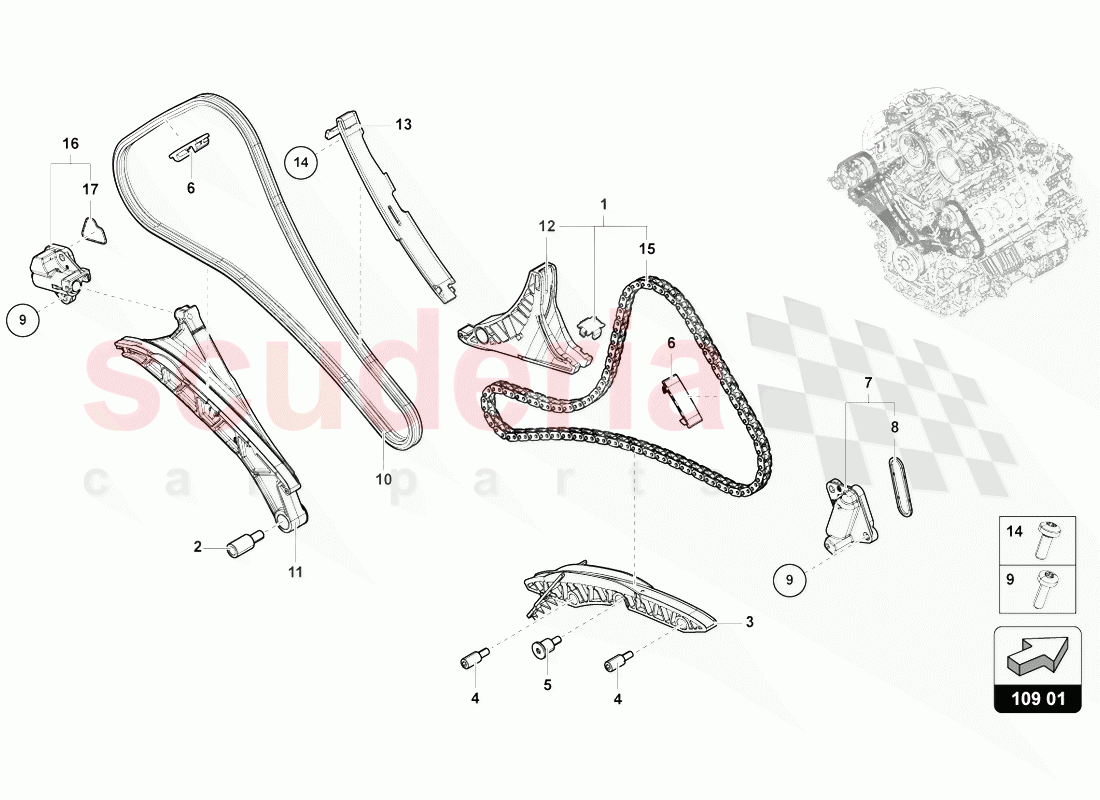 TIMING CHAIN of Lamborghini Lamborghini Urus (2018-2019)