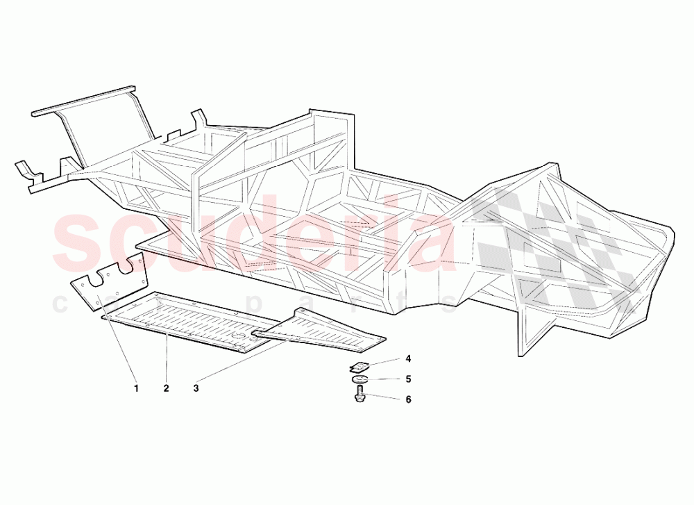 Frame Elements (Valid for Japan Version - April 1994) of Lamborghini Lamborghini Diablo VT (1993-1998)