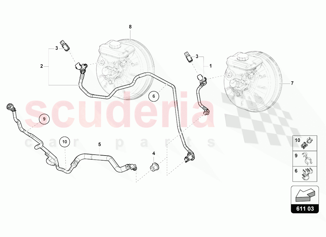 VACUUM HOSES FOR BRAKE SERVO of Lamborghini Lamborghini Urus (2018-2019)