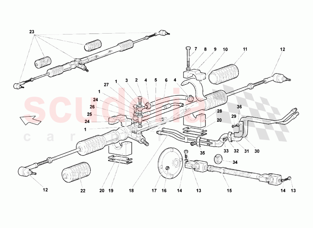 Steering Rack of Lamborghini Lamborghini Murcielago LP670