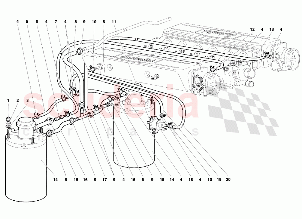 Fuel System 5 of Lamborghini Lamborghini Diablo VT (1993-1998)