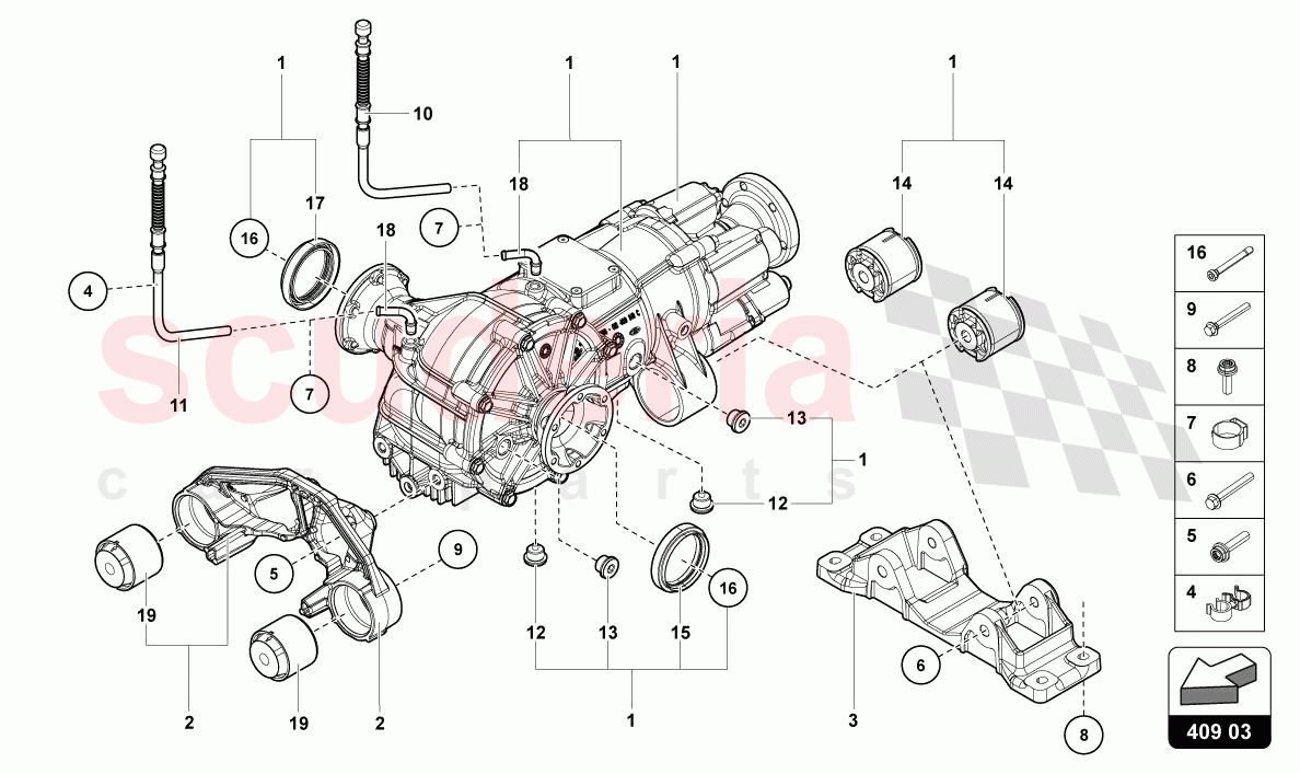 FRONT AXLE DIFFERENTIAL WITH VISCO CLUTCH of Lamborghini Lamborghini Aventador LP780 Ultimae