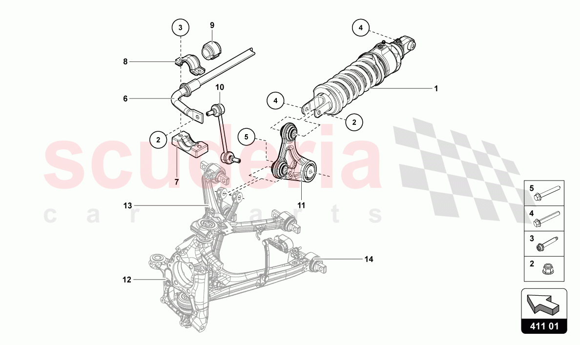 SHOCK ABSORBERS FRONT of Lamborghini Lamborghini Aventador LP780 Ultimae