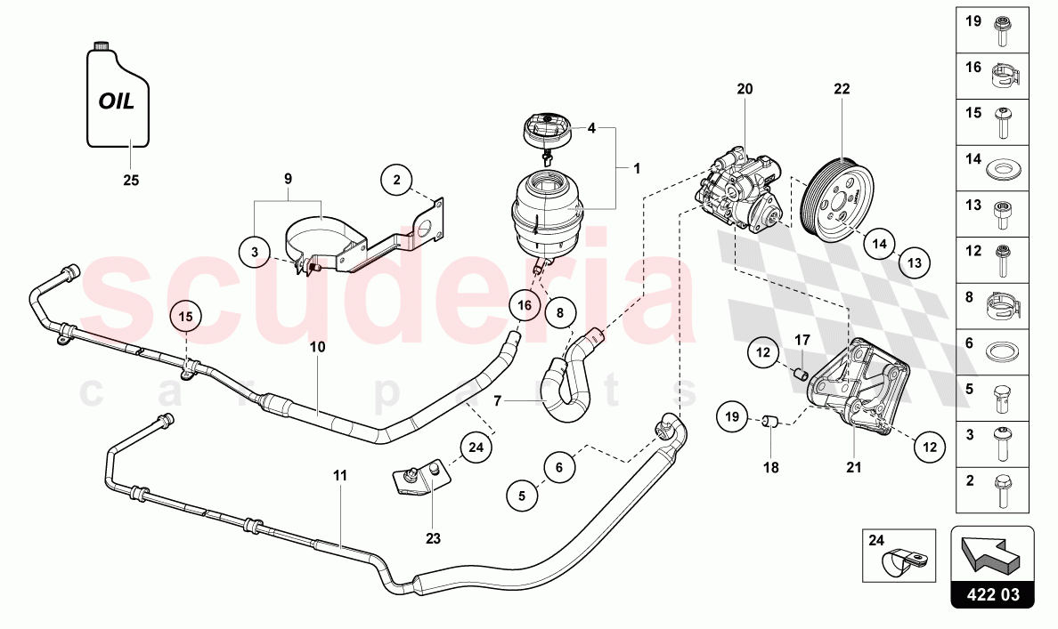 ELECTRIC POWER STEERING PUMP of Lamborghini Lamborghini Aventador LP780 Ultimae