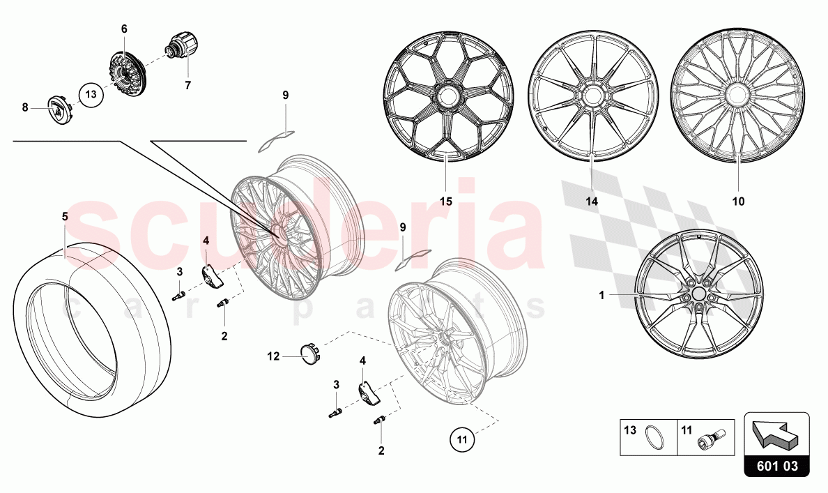 WHEELS/TYRES FRONT of Lamborghini Lamborghini Aventador LP780 Ultimae