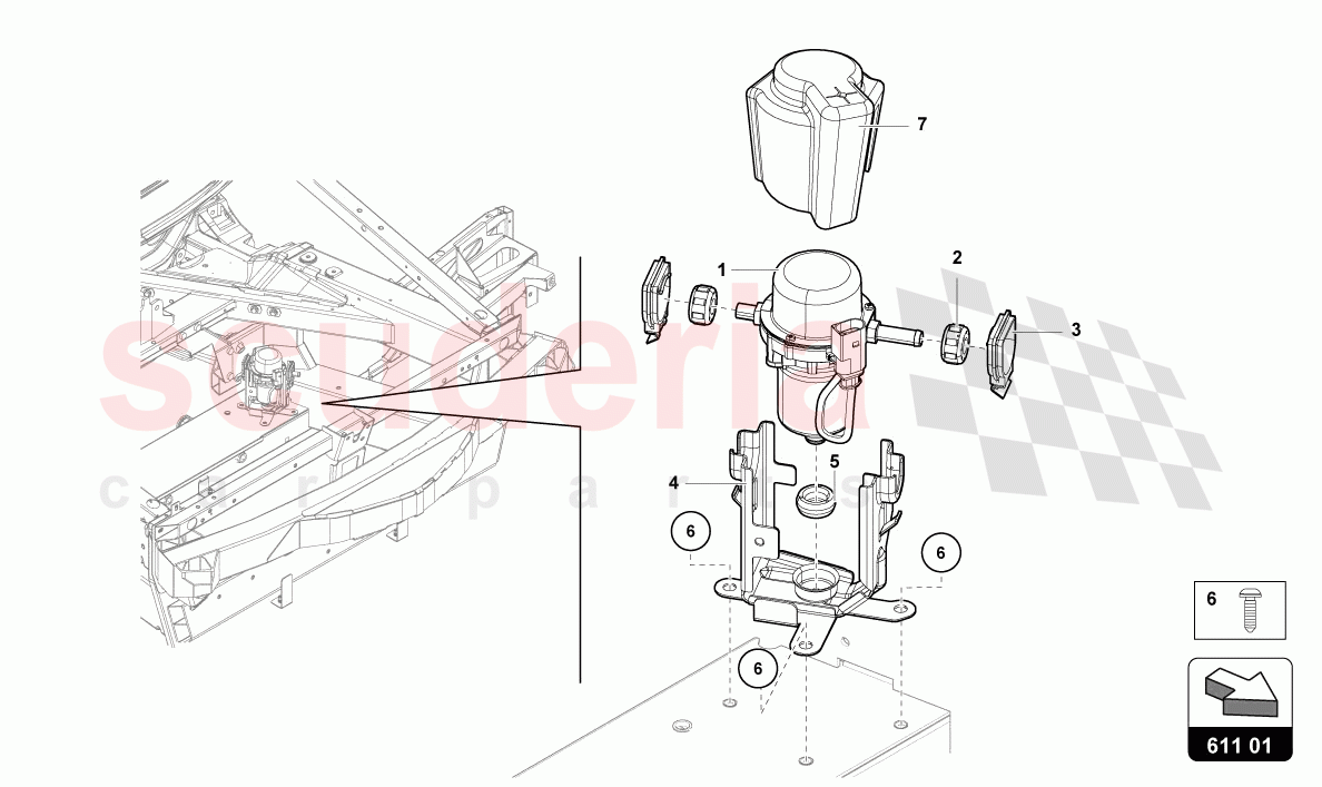 VACUUM PUMP FOR BRAKE SERVO of Lamborghini Lamborghini Aventador LP780 Ultimae