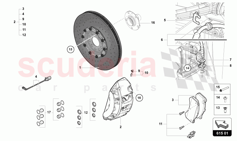 BRAKE DISC FRONT of Lamborghini Lamborghini Aventador LP780 Ultimae