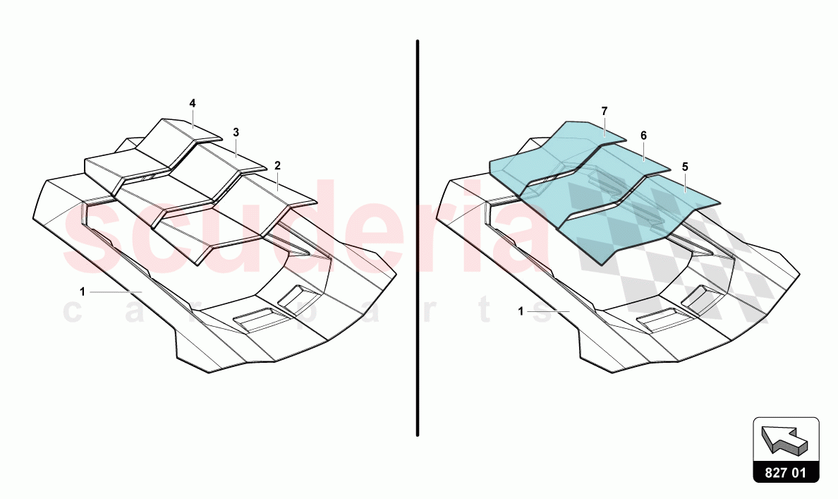 ENGINE COVER WITH INSP. COVER of Lamborghini Lamborghini Aventador LP780 Ultimae