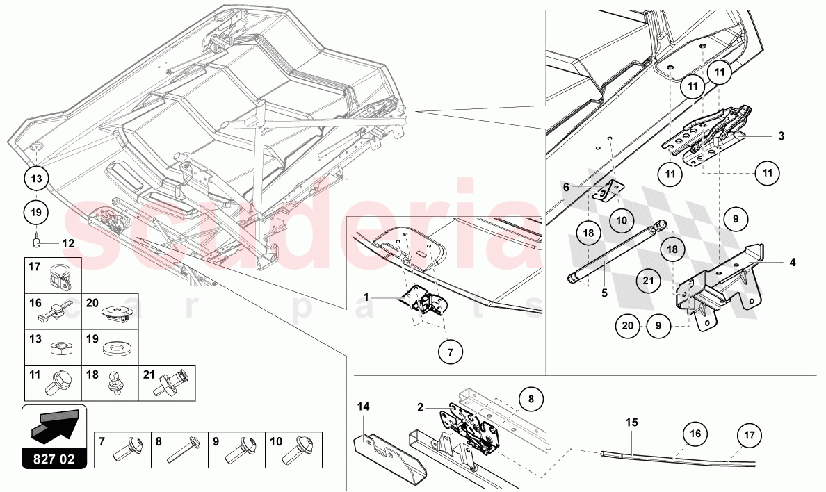 ENGINE COVER WITH INSP. COVER of Lamborghini Lamborghini Aventador LP780 Ultimae