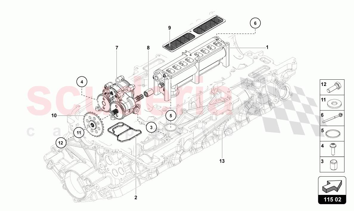 OIL PUMP of Lamborghini Lamborghini Aventador LP780 Ultimae Roadster