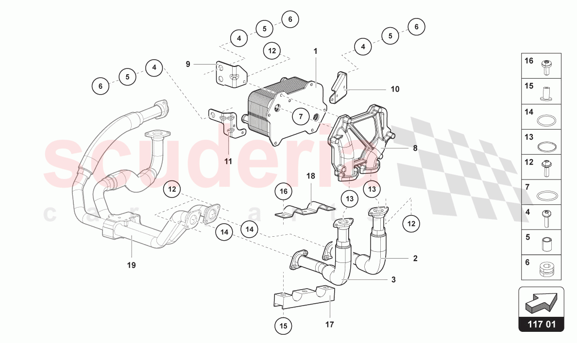 OIL COOLER of Lamborghini Lamborghini Aventador LP780 Ultimae Roadster