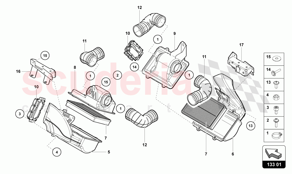 AIR FILTER of Lamborghini Lamborghini Aventador LP780 Ultimae Roadster