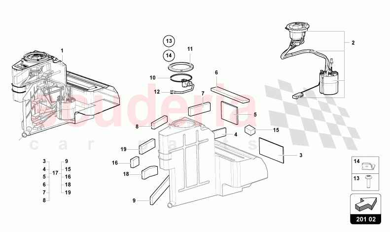 FUEL TANK LEFT of Lamborghini Lamborghini Aventador LP780 Ultimae Roadster