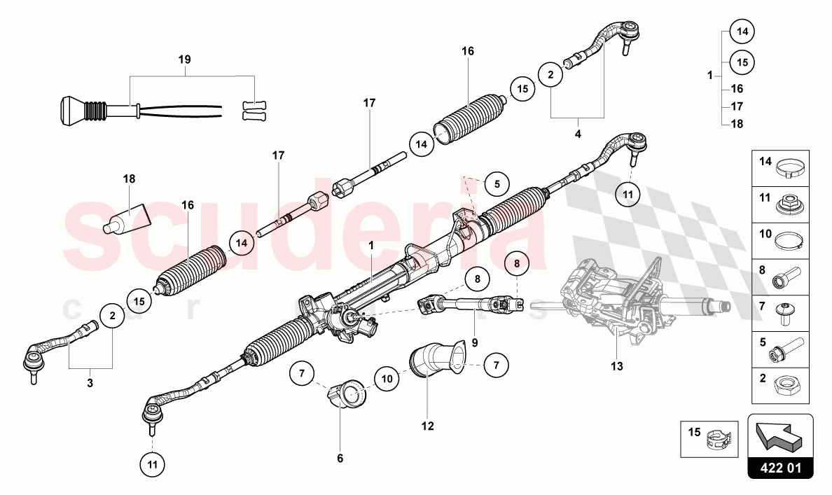 STEERING ROD of Lamborghini Lamborghini Aventador LP780 Ultimae Roadster