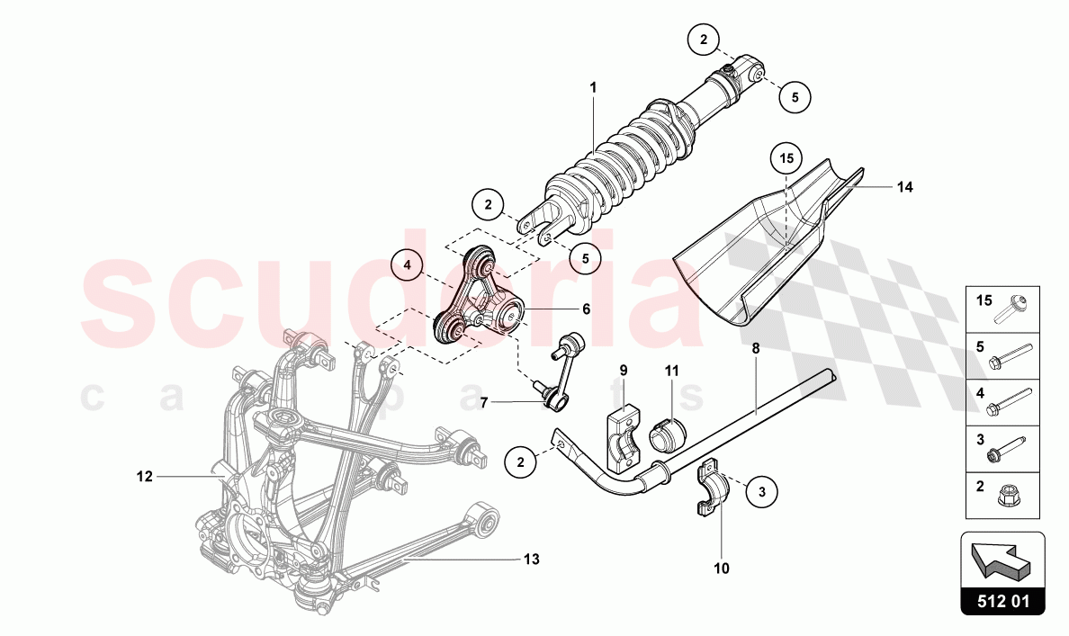 SHOCK ABSORBERS REAR of Lamborghini Lamborghini Aventador LP780 Ultimae Roadster