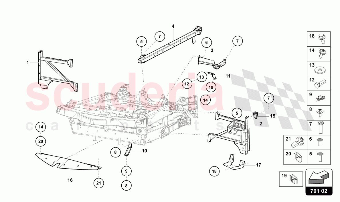 TRIM FRAME FRONT PART of Lamborghini Lamborghini Aventador LP780 Ultimae Roadster