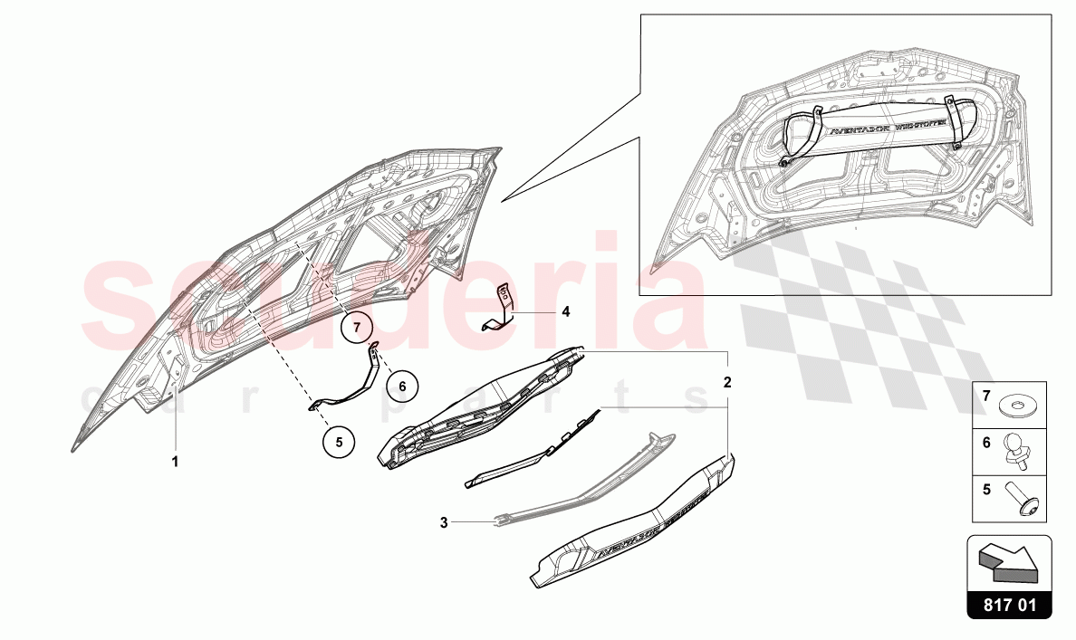 WINDBREAK of Lamborghini Lamborghini Aventador LP780 Ultimae Roadster
