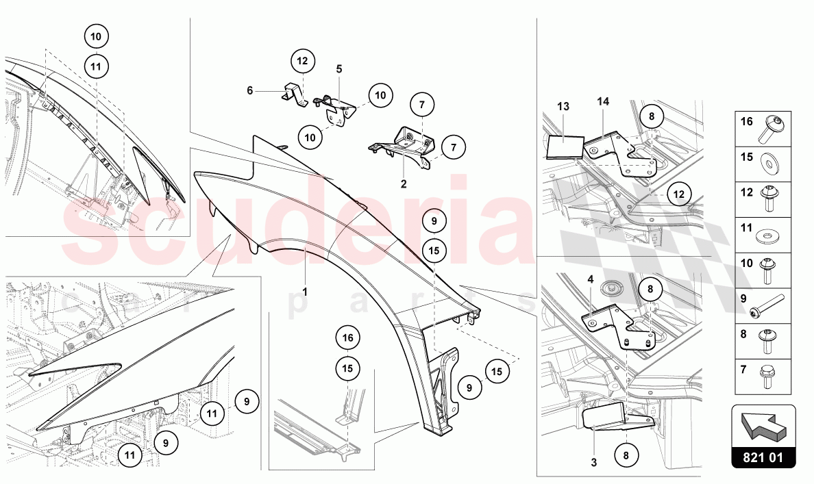 WING FRONT of Lamborghini Lamborghini Aventador LP780 Ultimae Roadster