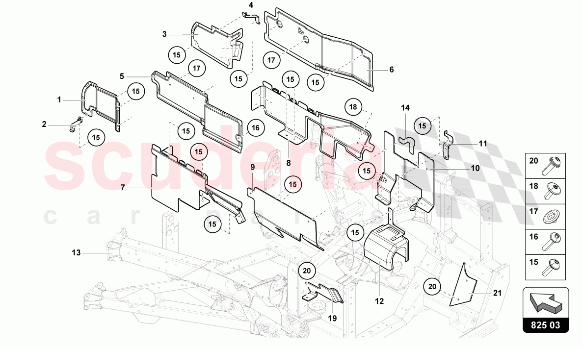 HEAT SHIELD of Lamborghini Lamborghini Aventador LP780 Ultimae Roadster