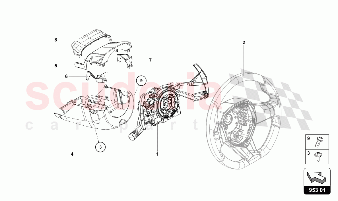 RACK AND PINION STEERING of Lamborghini Lamborghini Aventador LP780 Ultimae Roadster