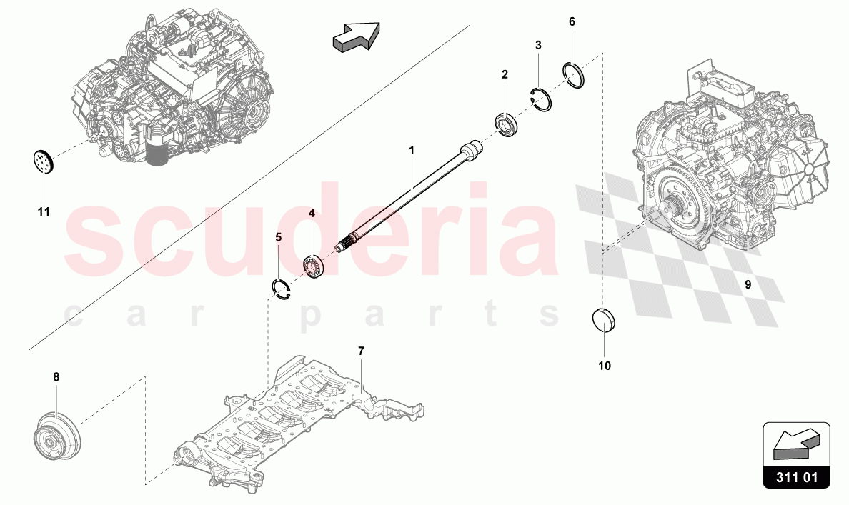 INPUT SHAFT of Lamborghini Lamborghini Huracan Evo Spyder 2WD