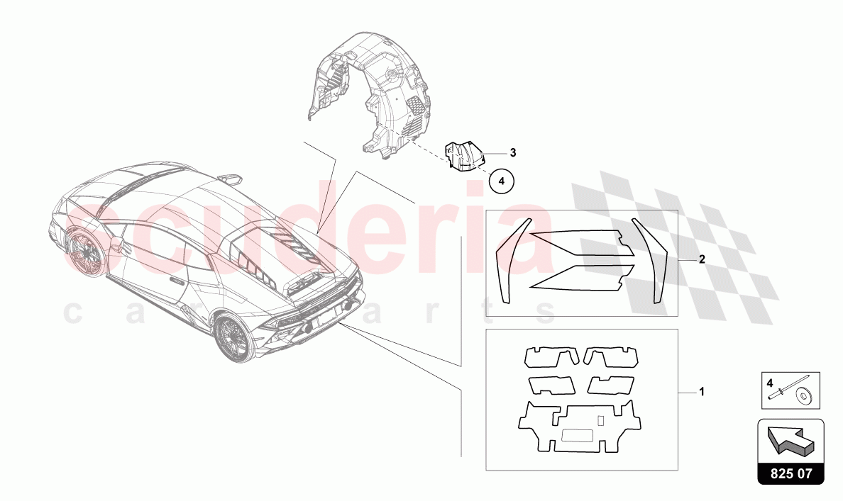 HEAT INSULATION (SELF-ADHESIVE) of Lamborghini Lamborghini Huracan Evo Spyder 2WD