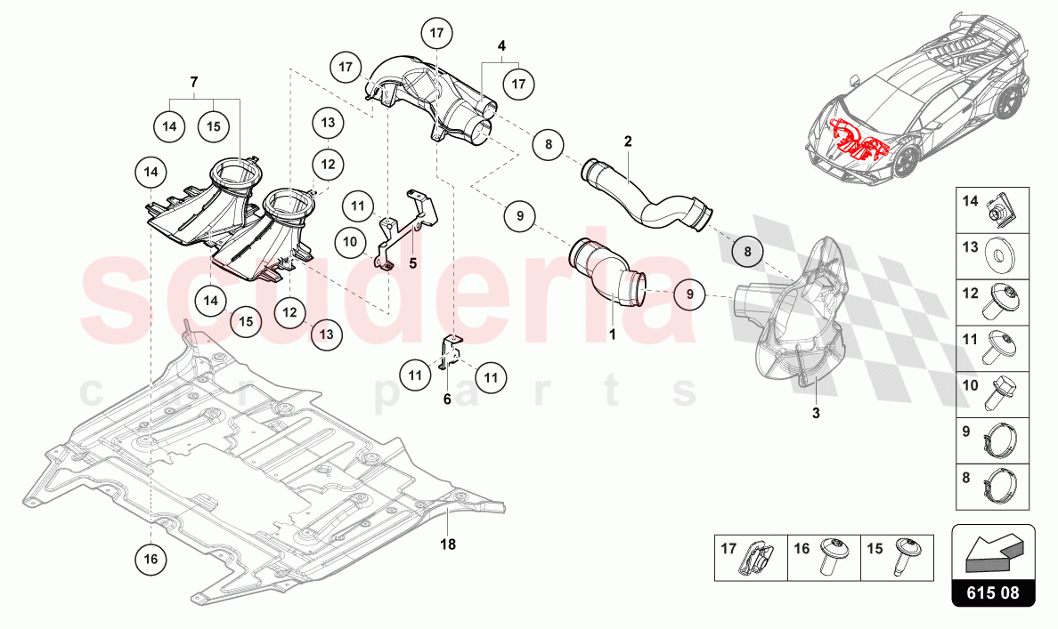 AIR DUCT FOR BRAKE COOLING FRONT of Lamborghini Lamborghini Huracan STO